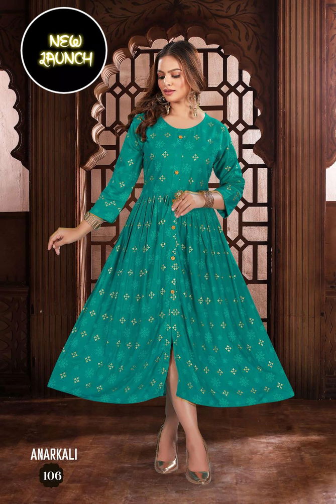 New Anarkali V 1 Regular Wear Wholesale Designer Kurti Collection
